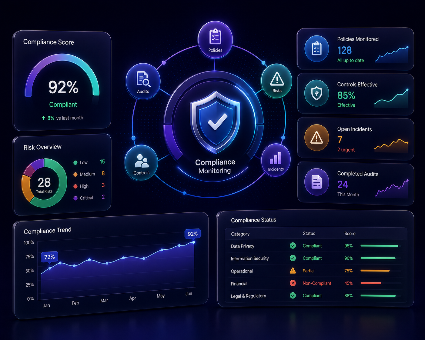 Compliance risk monitoring alerts