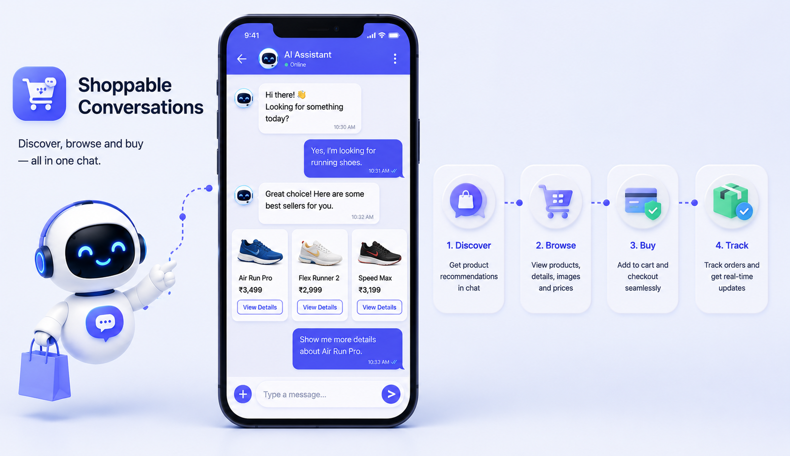 Shoppable product tags inside a DM