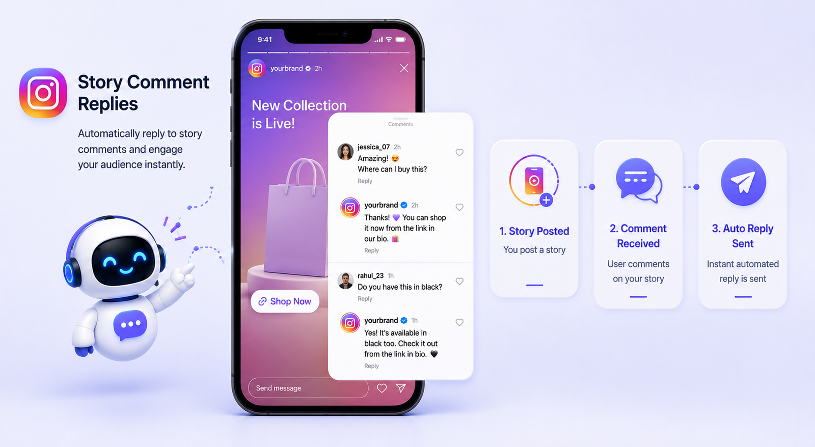 Story and comment reply automation